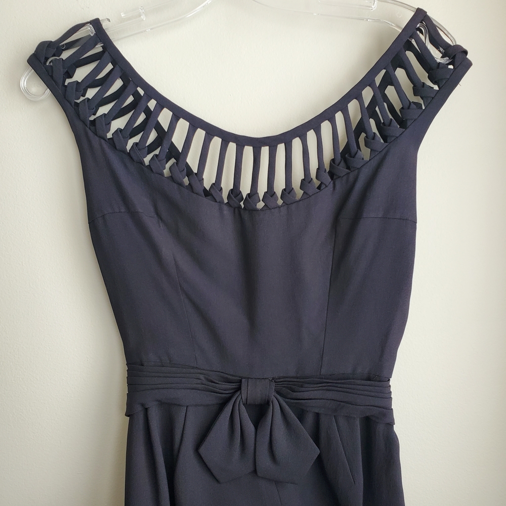 Vintage Unique Susan Small Off Black Party Cocktail 60s Dress  No Fading XS
